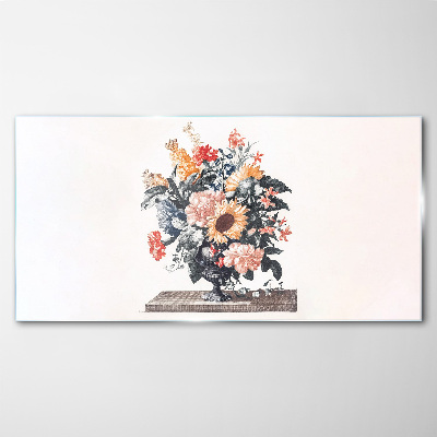 Flower bouquet in a vase Glass Print
