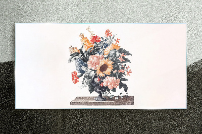 Flower bouquet in a vase Glass Print