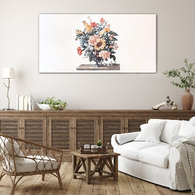 Flower bouquet in a vase Glass Print
