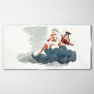 Musical Muse in the Clouds Glass Print