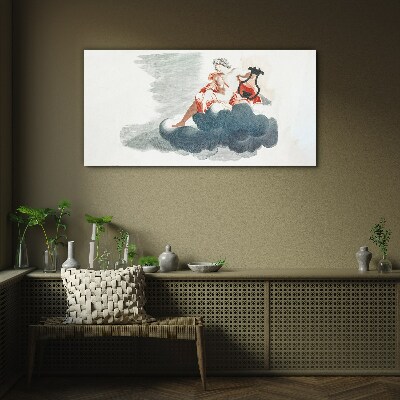 Musical Muse in the Clouds Glass Print
