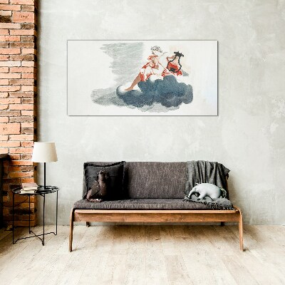 Musical Muse in the Clouds Glass Print