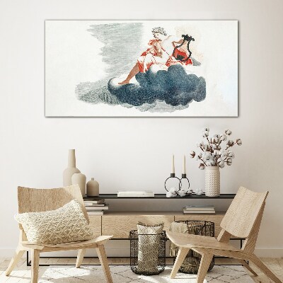 Musical Muse in the Clouds Glass Print