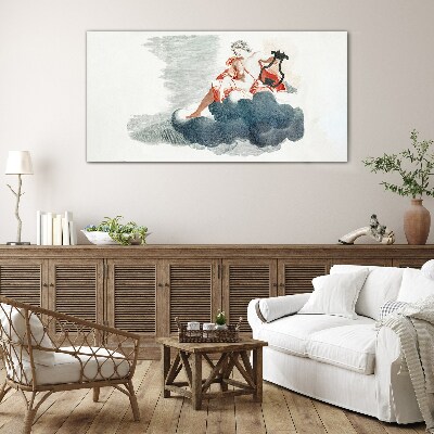 Musical Muse in the Clouds Glass Print
