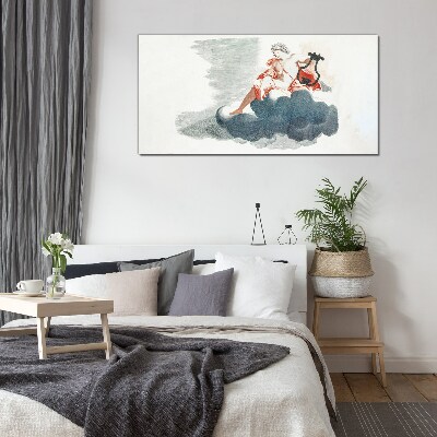 Musical Muse in the Clouds Glass Print