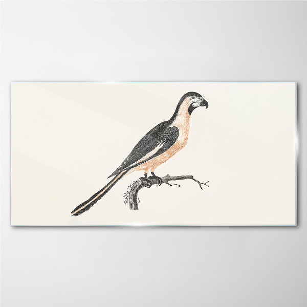 Bird on a branch Glass Print