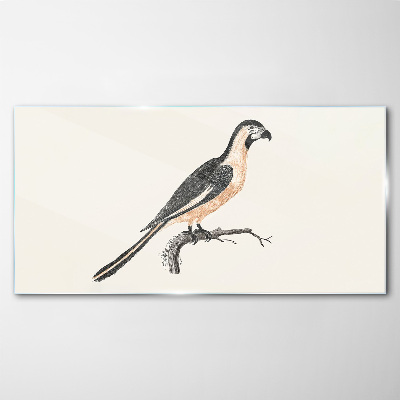 Figure animal bird branch Glass Print