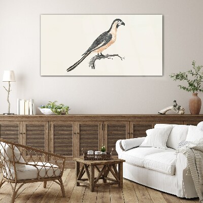 Bird on a branch Glass Print