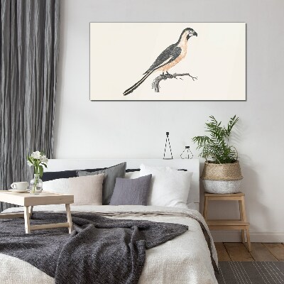 Bird on a branch Glass Print
