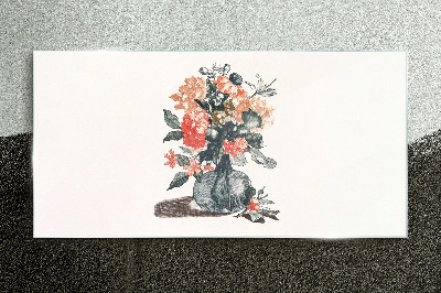 Floral arrangement in a vase Glass Print