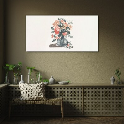 Floral arrangement in a vase Glass Print