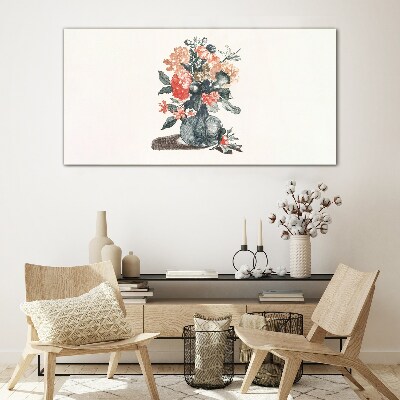 Floral arrangement in a vase Glass Print