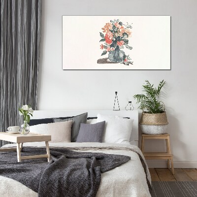 Floral arrangement in a vase Glass Print
