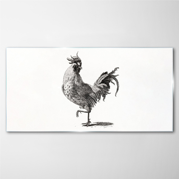 Dancing rooster Glass Print