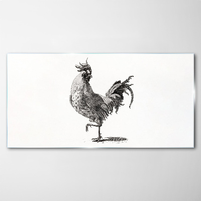 Dancing rooster Glass Print