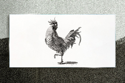 Dancing rooster Glass Print