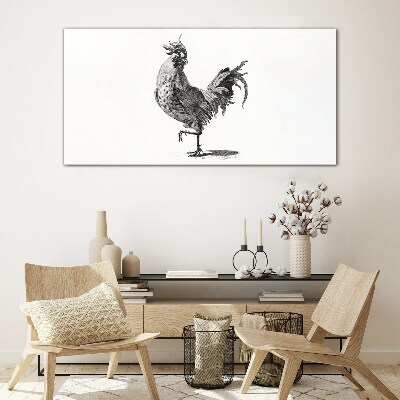 Dancing rooster Glass Print