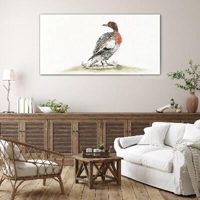 Duck on a natural background Glass Print