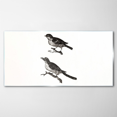 Figure animal bird branch Glass Print