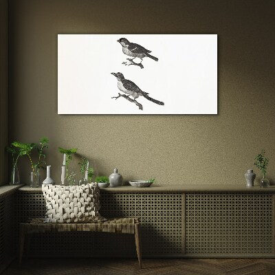 Figure animal bird branch Glass Print