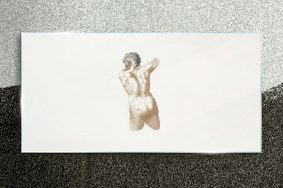 Nude of a man with hair Glass Print