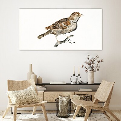 Figure animal bird branch Glass Print