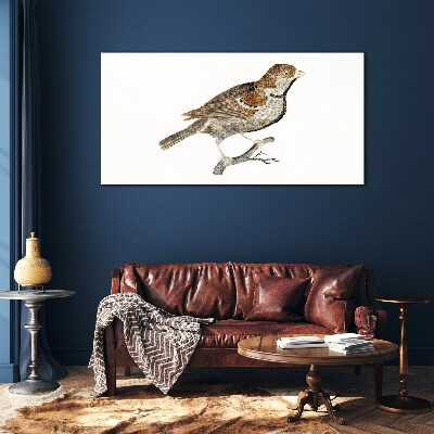 A winged friend in a natural style Glass Print