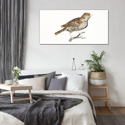 Figure animal bird branch Glass Print