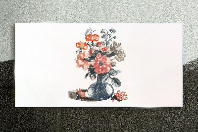Floral arrangement in a vase Glass Print