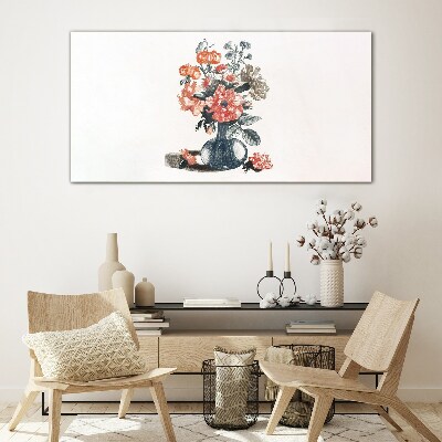 Floral arrangement in a vase Glass Print
