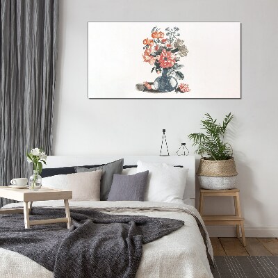 Floral arrangement in a vase Glass Print