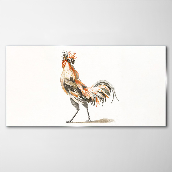 Figure animal bird chicken Glass Print