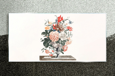Floral arrangement in a vase Glass Print