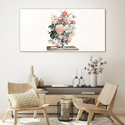 Floral arrangement in a vase Glass Print