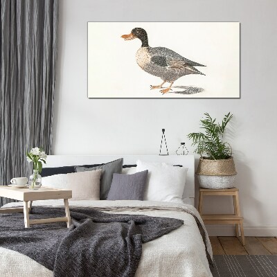 Duck in naturalistic style Glass Print