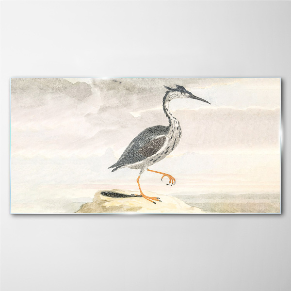 A migratory bird against the backdrop of nature Glass Print