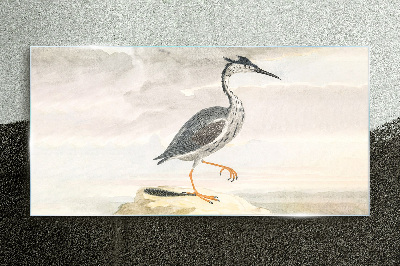 A migratory bird against the backdrop of nature Glass Print