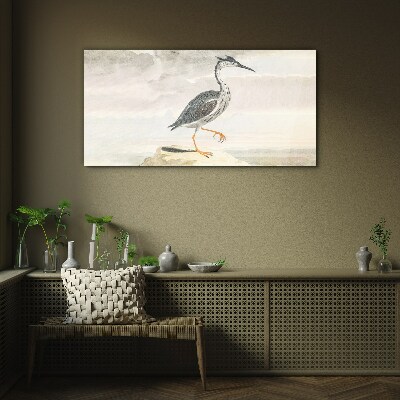 A migratory bird against the backdrop of nature Glass Print
