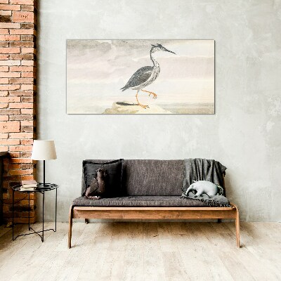 A migratory bird against the backdrop of nature Glass Print