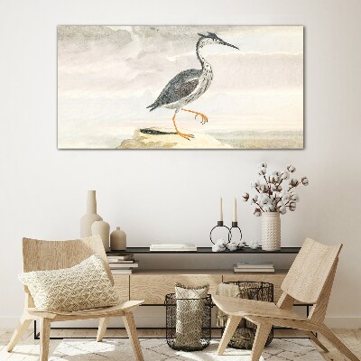 A migratory bird against the backdrop of nature Glass Print