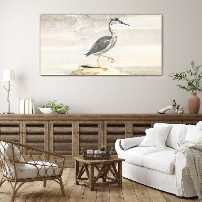 A migratory bird against the backdrop of nature Glass Print