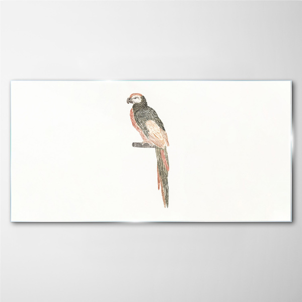 Bird on a branch Glass Print