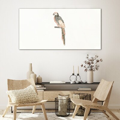 Bird on a branch Glass Print