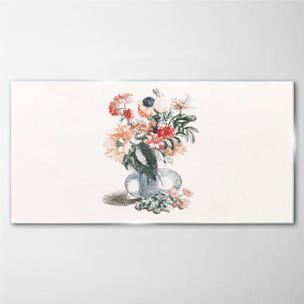 Flower bouquet in a vase Glass Print
