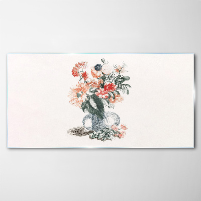 Flower bouquet in a vase Glass Print