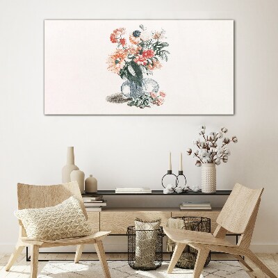 Flower bouquet in a vase Glass Print