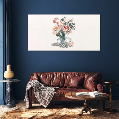 Flower bouquet in a vase Glass Print