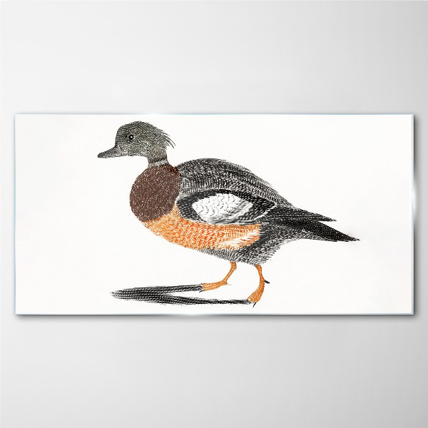 Duck in graphic style Glass Print
