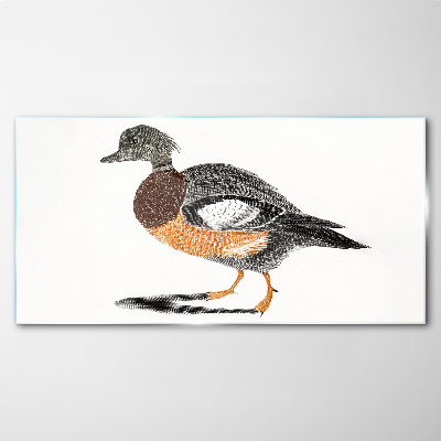 Duck in graphic style Glass Print