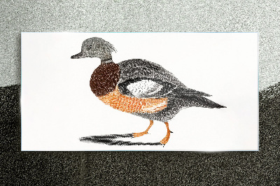 Duck in graphic style Glass Print